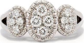 Lady's Diamond Fashion Ring 12 Diamonds .80 Carat T.W. 14K White Gold 3.2dwt